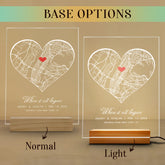 Men’s Personalized Valentines Gifts | Custom Map Acrylic Plaque Led Night Light